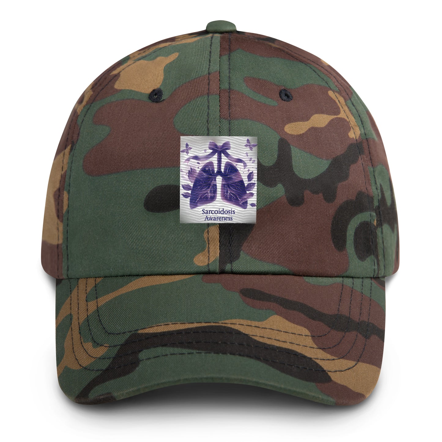 I Sport Purple For Sarcoidosis Awareness Butterfly Abyss Dad Cap