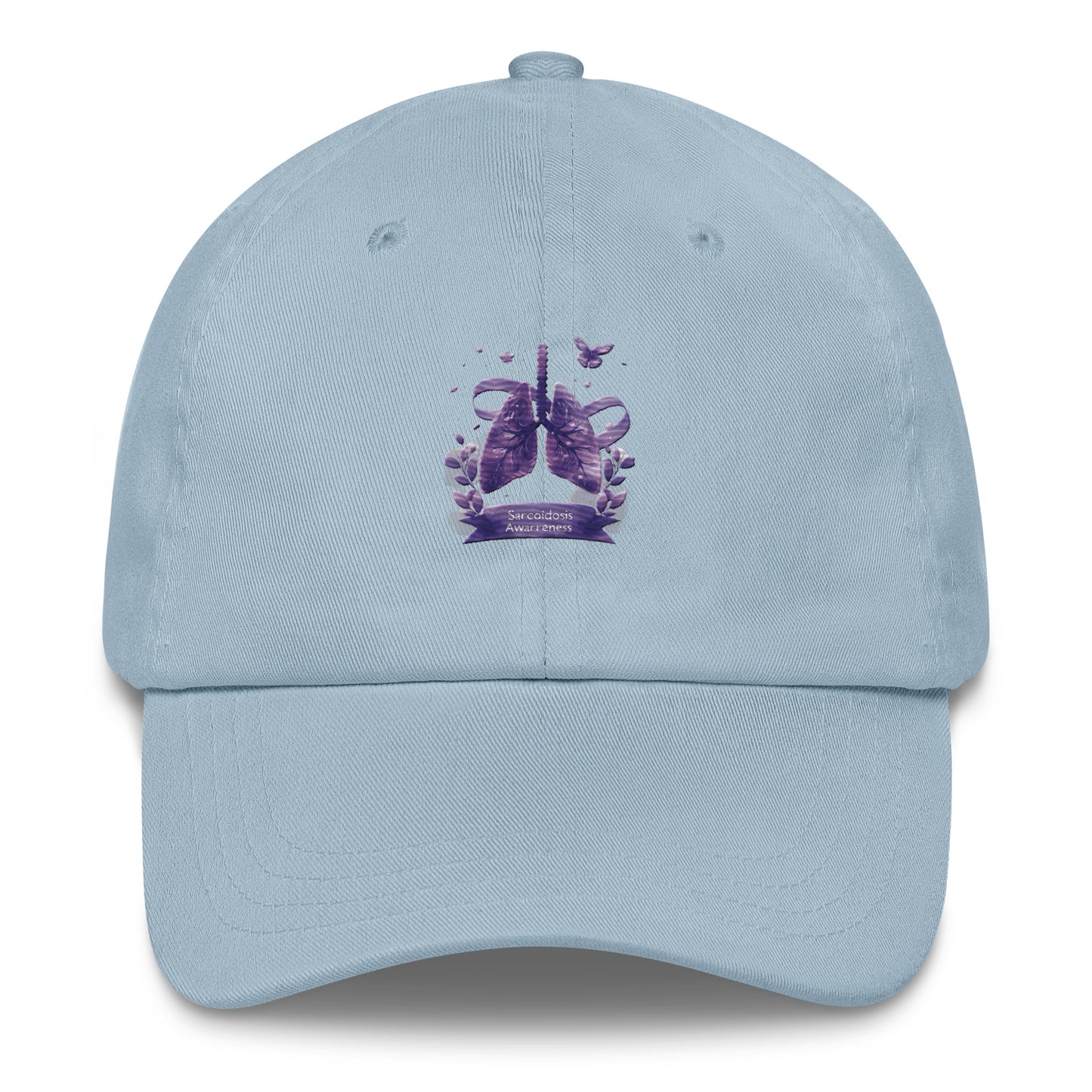 I Sport Purple For Sarcoidosis Awareness Butterfly Dad Cap