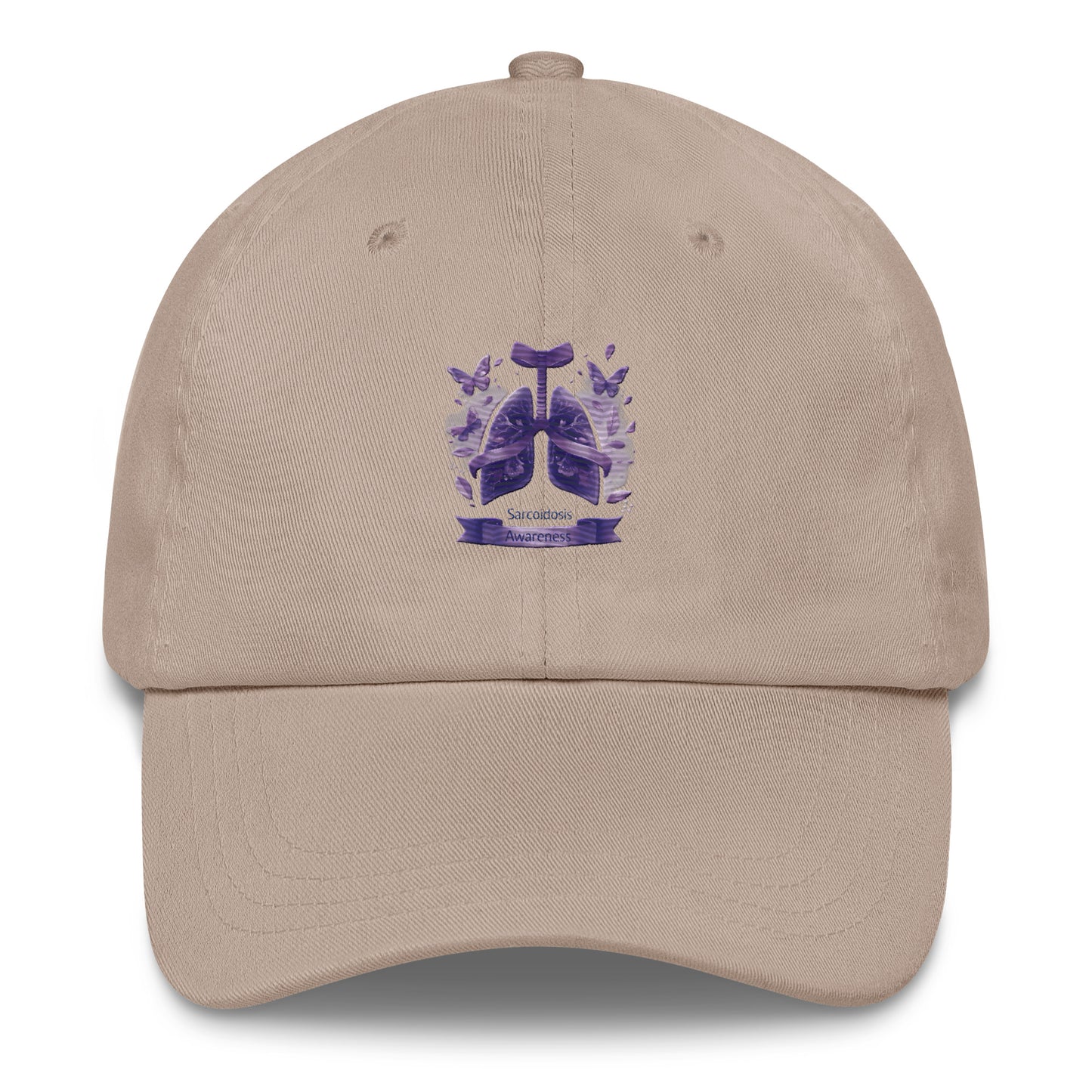 I Sport Purple For Sarcoidosis Awareness Butterflies Space Dad Cap