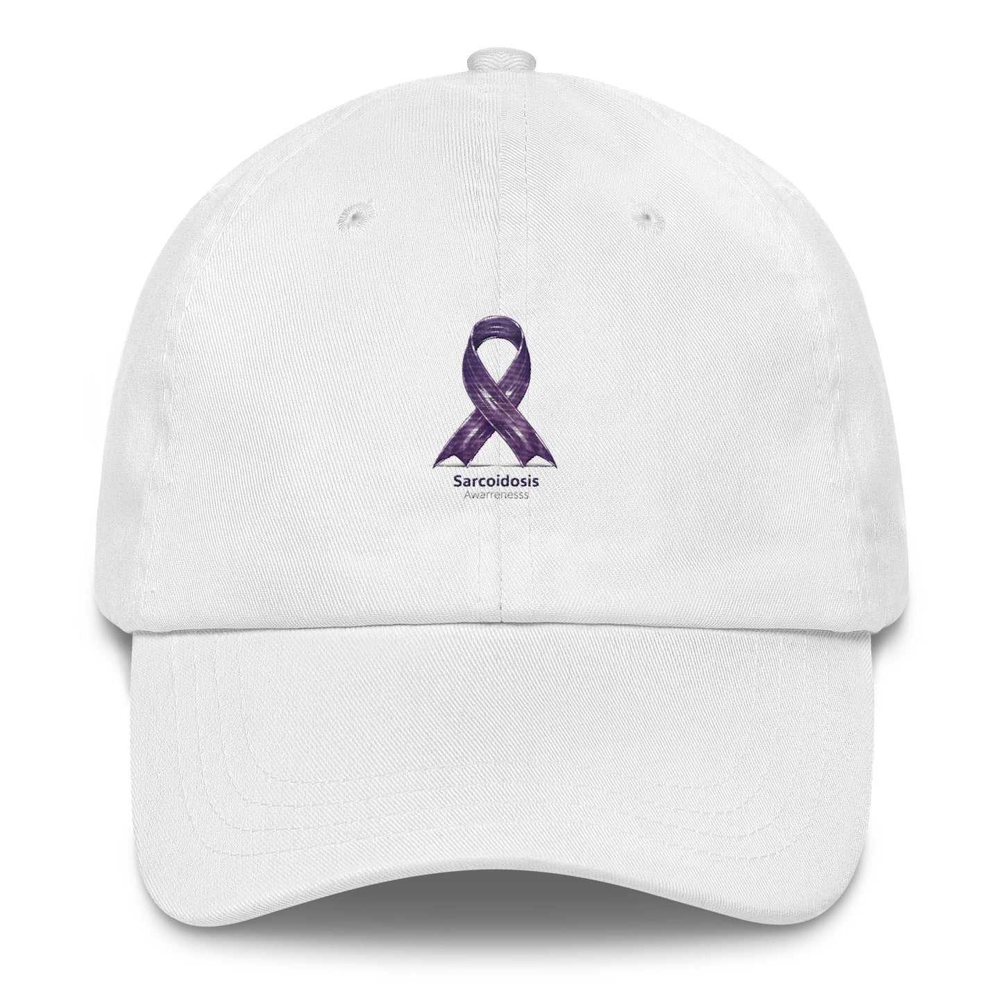 I Sport Purple For Sarcoidosis Awareness Retro Ribbon Dad Cap